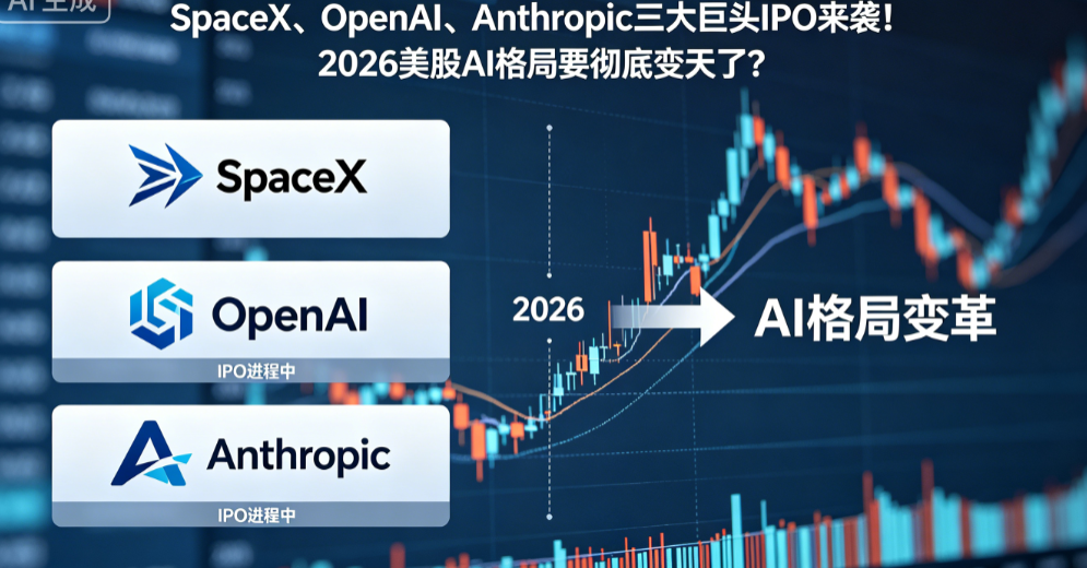 SpaceX、OpenAI、Anthropic三大巨头IPO来袭！2026美股AI格局要彻底变天了？